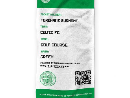 Celtic FC - Ticket - Name and Number Lightweight, Microfibre Golf Towel - Officially Licenced Online