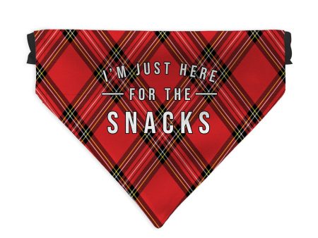 Just Here For The Snacks - Red Tartan - Dog Bandana - 4 Sizes on Sale