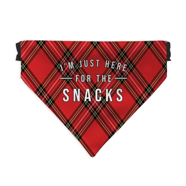 Just Here For The Snacks - Red Tartan - Dog Bandana - 4 Sizes on Sale