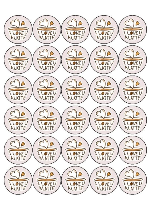 I love u a latte - Edible Drink Toppers Online