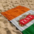 Personalised Lightweight, Microfibre Beach Towel - Wooden - Irish Flag Sale