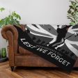 Remembrance Day B&W Flag - Fleece Blanket Online Sale