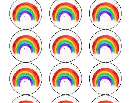 Rainbow - edible cake cupcake toppers (personalisation can be added) Fashion