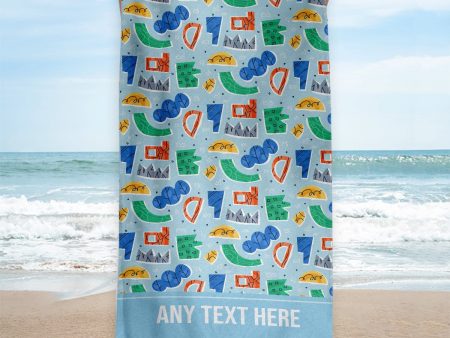 Abstract Shape Pattern - Personalised Beach Towel - 150CM X 75CM on Sale