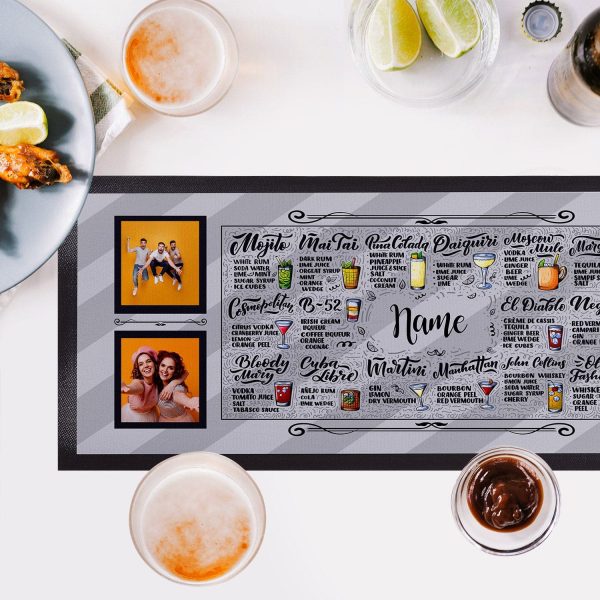 Personalised Photo Bar Runner - Cocktail Menu Discount