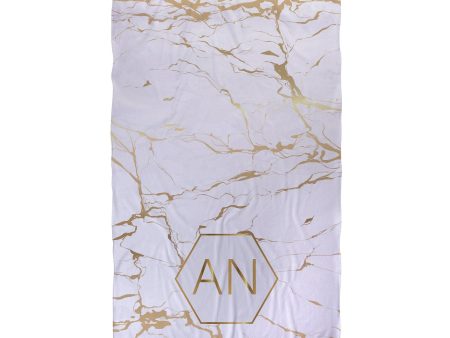 Marble Gold Initial - Personalised Large Lightweight, Microfibre Beach Towel Online