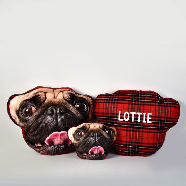 Mega Pet Face Cushion - Red Tartan Supply