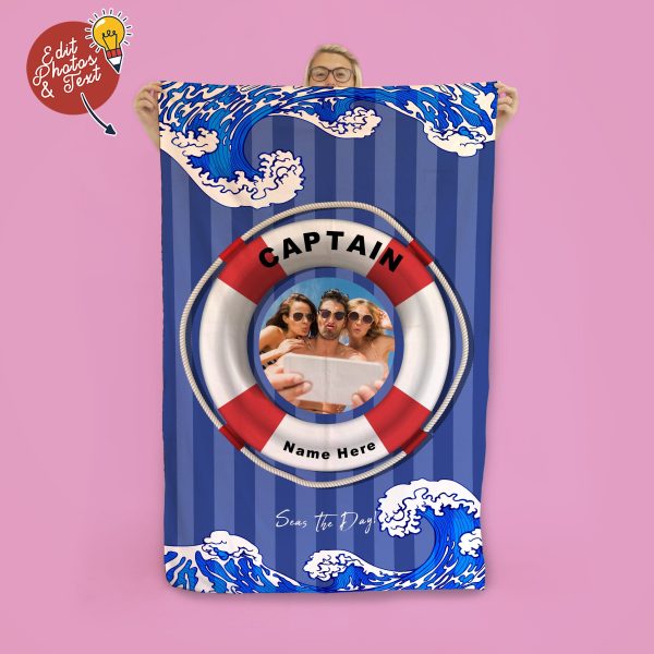 Captain - Seas the day - Large Beach Towel Online Sale