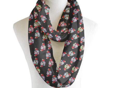 Candy Skulls - Scarf - Infinity  - Chiffon Online Sale