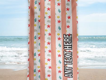 Starfish Pattern - Stripe - Personalised Beach Towel - 150CM X 75CM For Discount