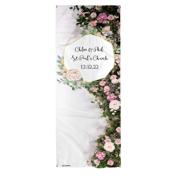 Personalised Text - Blush Side Garland - Wedding Door Banner on Sale