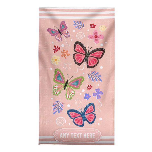 Butterfly Stripe - Personalised Beach Towel - 150CM X 75CM Online