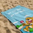 Cartoon Dog - Pool Day Out - Personalised Beach Towel - 150CM X 75CM Cheap