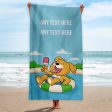 Cartoon Dog - Pool Day Out - Personalised Beach Towel - 150CM X 75CM Cheap