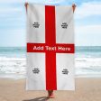 England St George - Add Crests and Text - Personalised Lightweight, Microfibre Beach Towel - 150CM X 75CM Discount