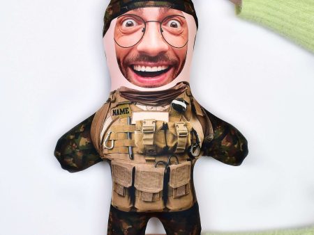 Army - Green Camo -  3 Skin Tones - Personalised Mini Me Doll on Sale