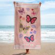 Butterfly Stripe - Personalised Beach Towel - 150CM X 75CM Online