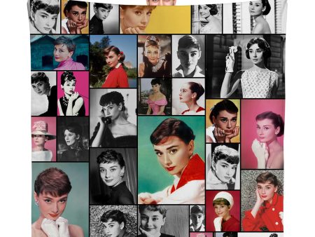 Audrey Hepburn Montage Celebrity Fleece Throw - Large Size 150cm x 150cm Hot on Sale