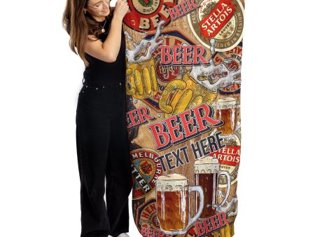 Beer Collage - Personalised Lightweight, Microfibre Beach Towel - 150CM X 75CM Cheap