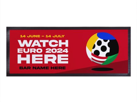 Euro 24 - Watch Euro 2024 Here - Red - Personalised Bar Runner Online Sale