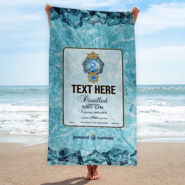 Dry Gin - Blue - Personalised Lightweight, Microfibre Beach Towel - 150CM X 75CM Discount