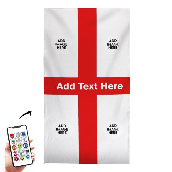 England St George - Add Crests and Text - Personalised Lightweight, Microfibre Beach Towel - 150CM X 75CM Discount