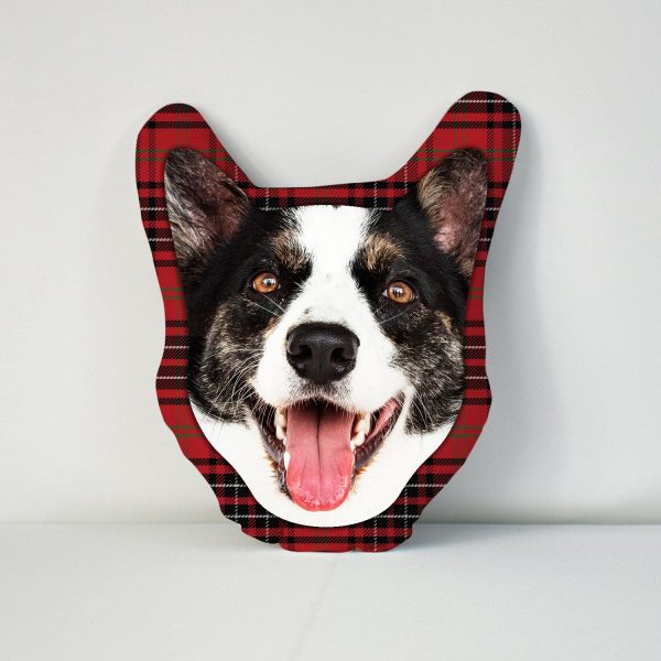 Mega Pet Face Cushion - Red Tartan Supply