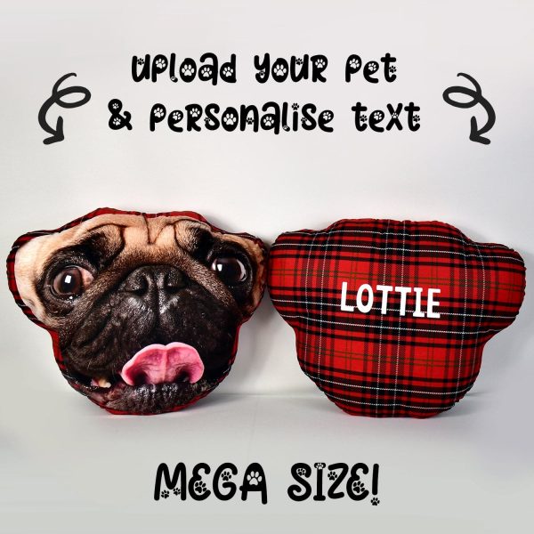 Mega Pet Face Cushion - Red Tartan Supply