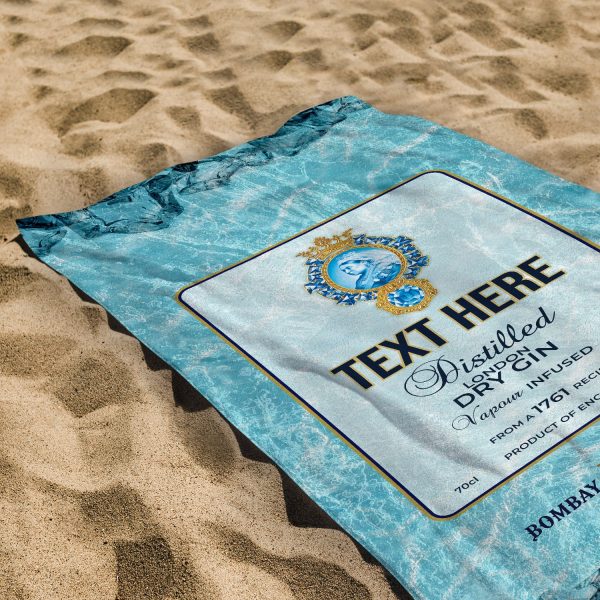 Dry Gin - Blue - Personalised Lightweight, Microfibre Beach Towel - 150CM X 75CM Discount