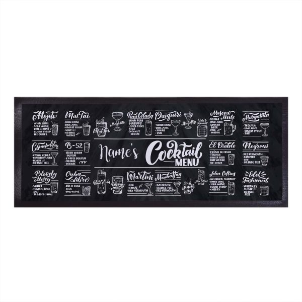 Personalised Bar Runner - Cocktail Menu For Cheap