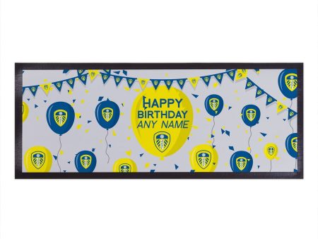 Leeds United FC - Balloons Personalised Bar Runner - Officially Licenced Supply