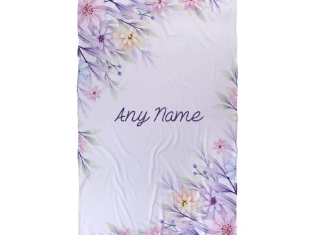 Floral Border - Personalised Large Lightweight, Microfibre Beach Towel Online now