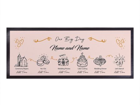 Personalised Bar Runner - Blush Wedding Editable Timeline Sale