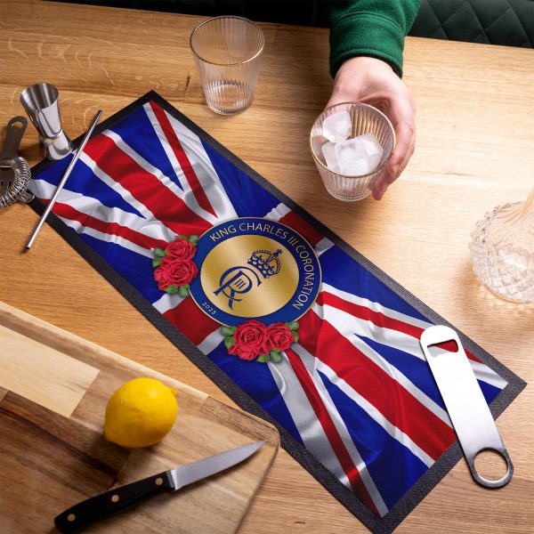 King Charles Coronation - Royal Monogram - Roses - Bar Runner Online now