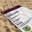 Burnley FC - Ticket Personalised Beach Towel - 150cm x 75cm - Officially Licenced Fashion