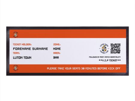 Luton Town - Football Ticket Personalised Bar Runner - Officially Licenced Online Hot Sale