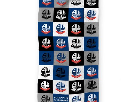 Bolton Wanderers FC - Chequered - Lightweight, Microfibre Golf Towel - Officially Licenced Fashion