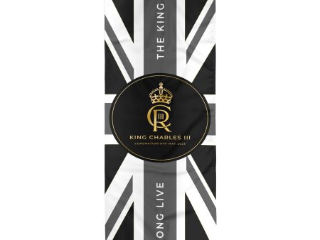 King Charles Coronation - B&W Union Jack Flag - Door Banner Hot on Sale