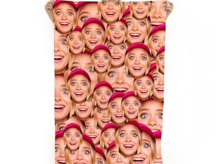 Your Face All Over - Personalised Large Lightweight, Microfibre Beach Towel Sale