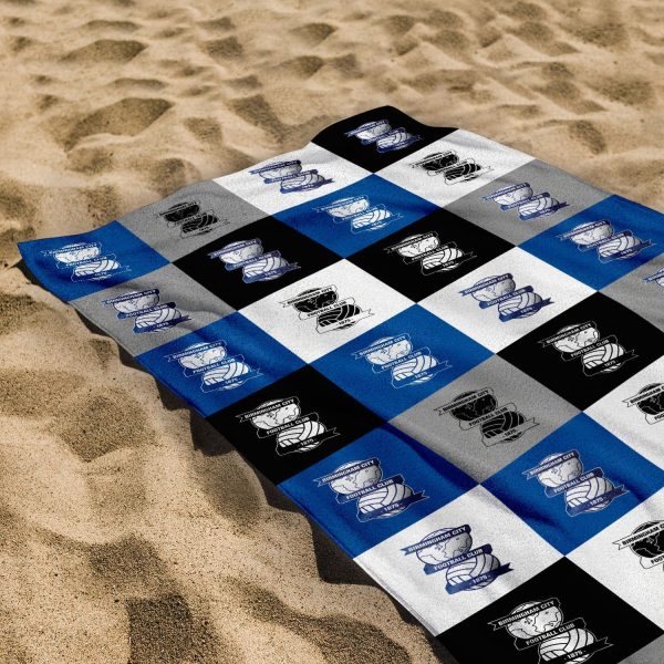 Birmingham City FC Chequered - Personalised Beach Lightweight, Microfibre Towel - 150cm x 75cm - Officially Licenced For Cheap