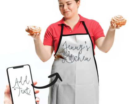 Cursive Script - Add Your Own Text -  Adult Apron Supply