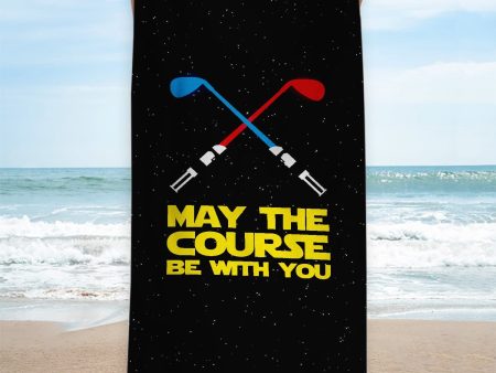 May The Course Be With You - Funny Golf-Themed Beach Towel - 150cm x 75cm Online now