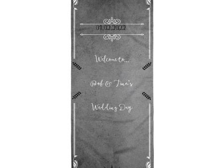 Personalised Text - Swirl Boarder - Wedding Door Banner Sale