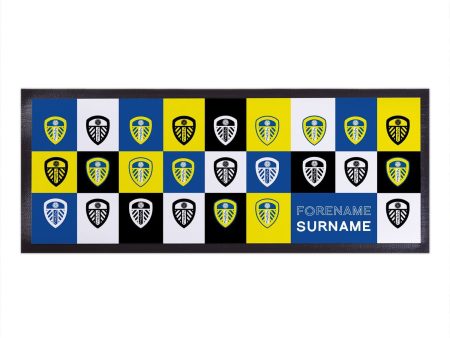 Leeds United FC - Chequered Personalised Bar Runner - Officially Licenced on Sale