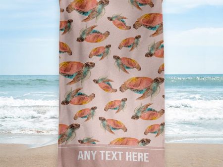 Sea Turtle Pattern - Personalised Beach Towel - 150CM X 75CM Cheap