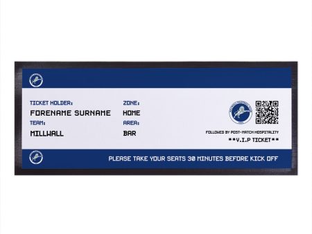 Millwall - Football Ticket Personalised Bar Runner - Officially Licenced For Sale