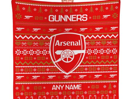 Arsenal FC Christmas Jumper Fleece Blanket - Officially Licenced Sale