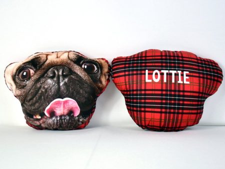 Mega Pet Face Cushion - Red Tartan Supply