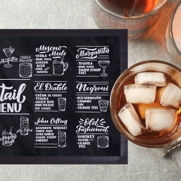 Personalised Bar Runner - Cocktail Menu For Cheap