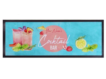 Personalised Bar Runner - Cocktail Bar - Watercolour - Blue on Sale